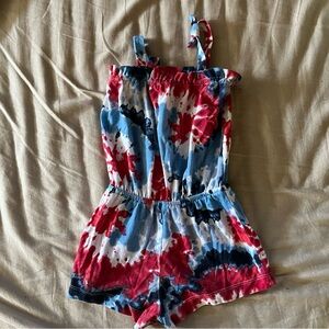 The Children's Place Red and Blue Tie-Dye Romper